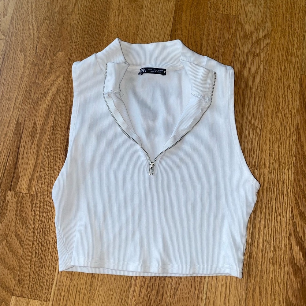 ZARA white cropped top